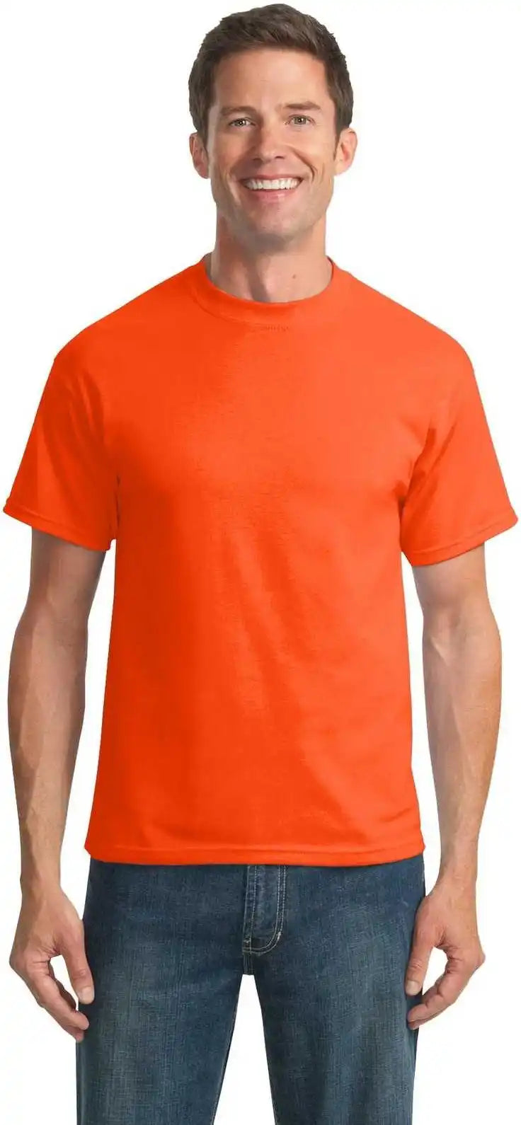 Port & Company Pc55t Tall Core Blend Tee Safety Orange