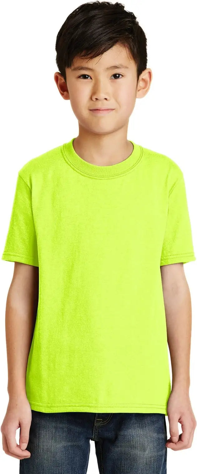Port & Company Pc55y co Youth Core Blend Tee - Safety Green - Xs