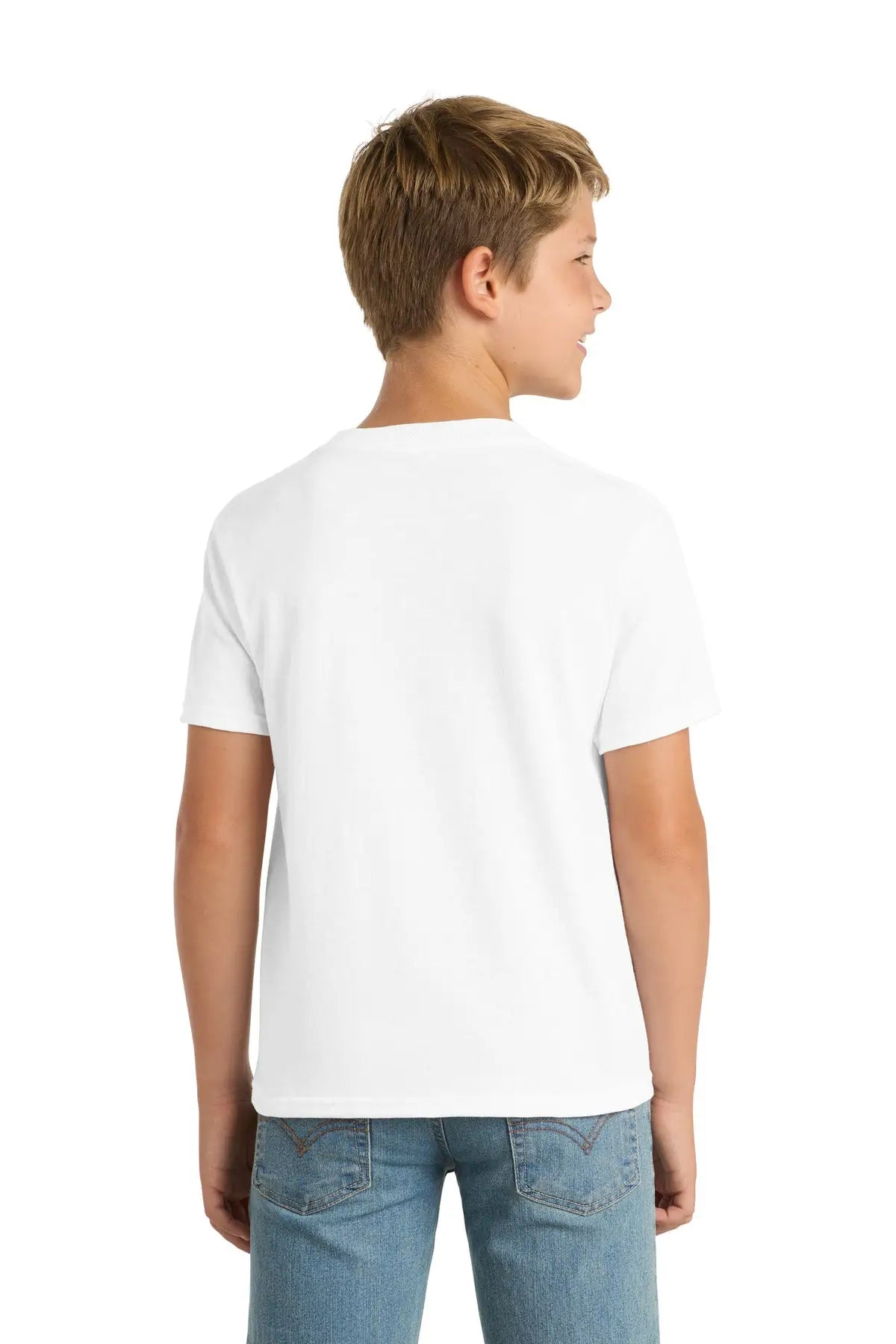 Port & Company Pc55y co Youth Core Blend Tee - White