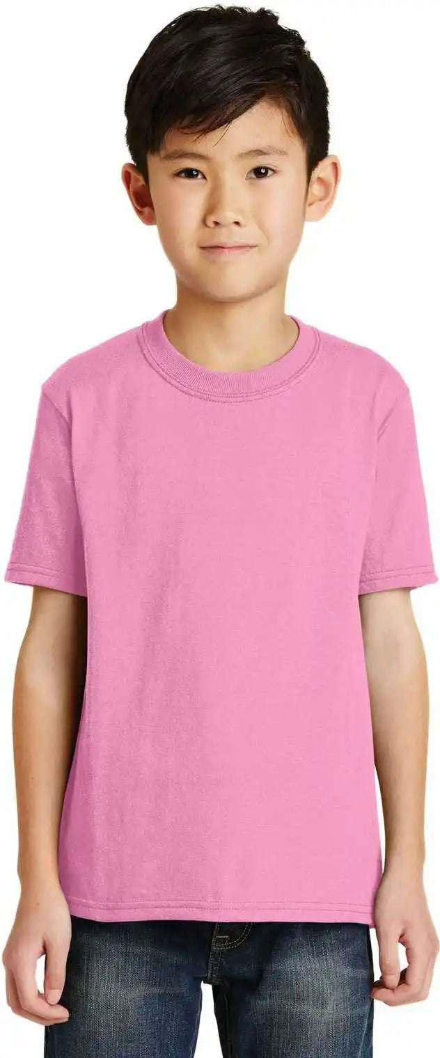 Port &amp; Company Pc55y Youth Core Blend Tee Candy Pink