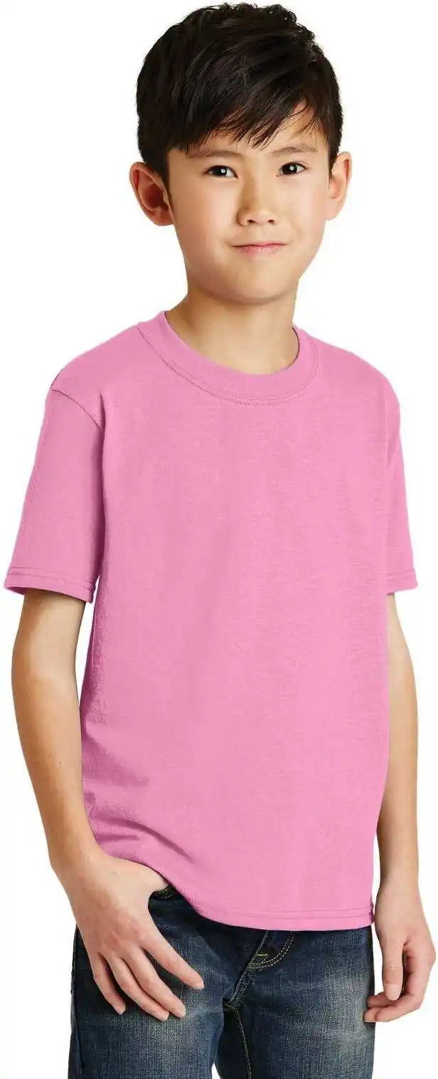 Port &amp; Company Pc55y Youth Core Blend Tee Candy Pink