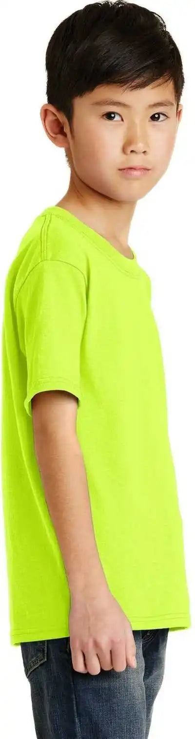 Port &amp; Company Pc55y Youth Core Blend Tee Safety Green