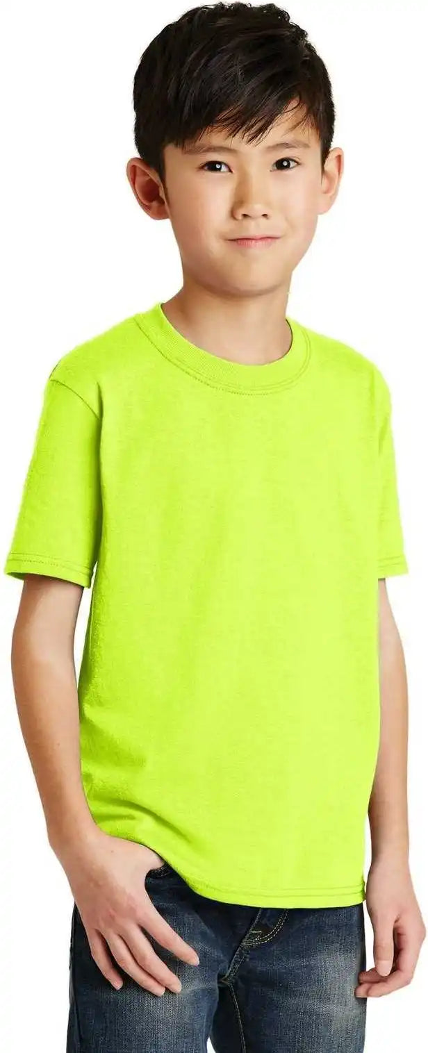 Port &amp; Company Pc55y Youth Core Blend Tee Safety Green