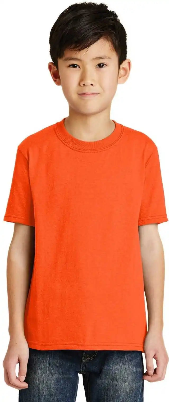 Port &amp; Company Pc55y Youth Core Blend Tee Safety Orange