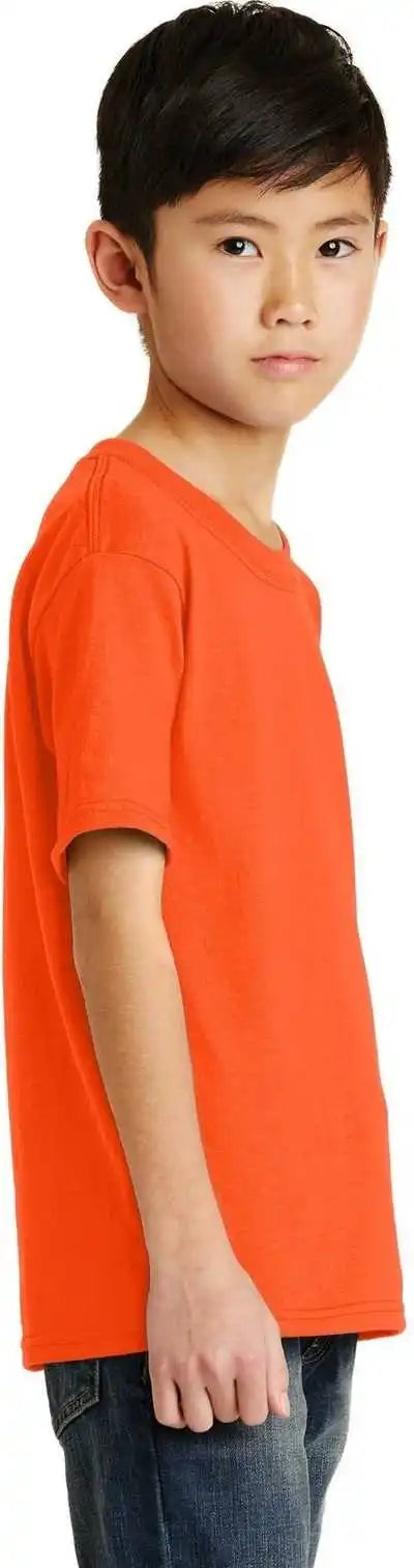 Port &amp; Company Pc55y Youth Core Blend Tee Safety Orange