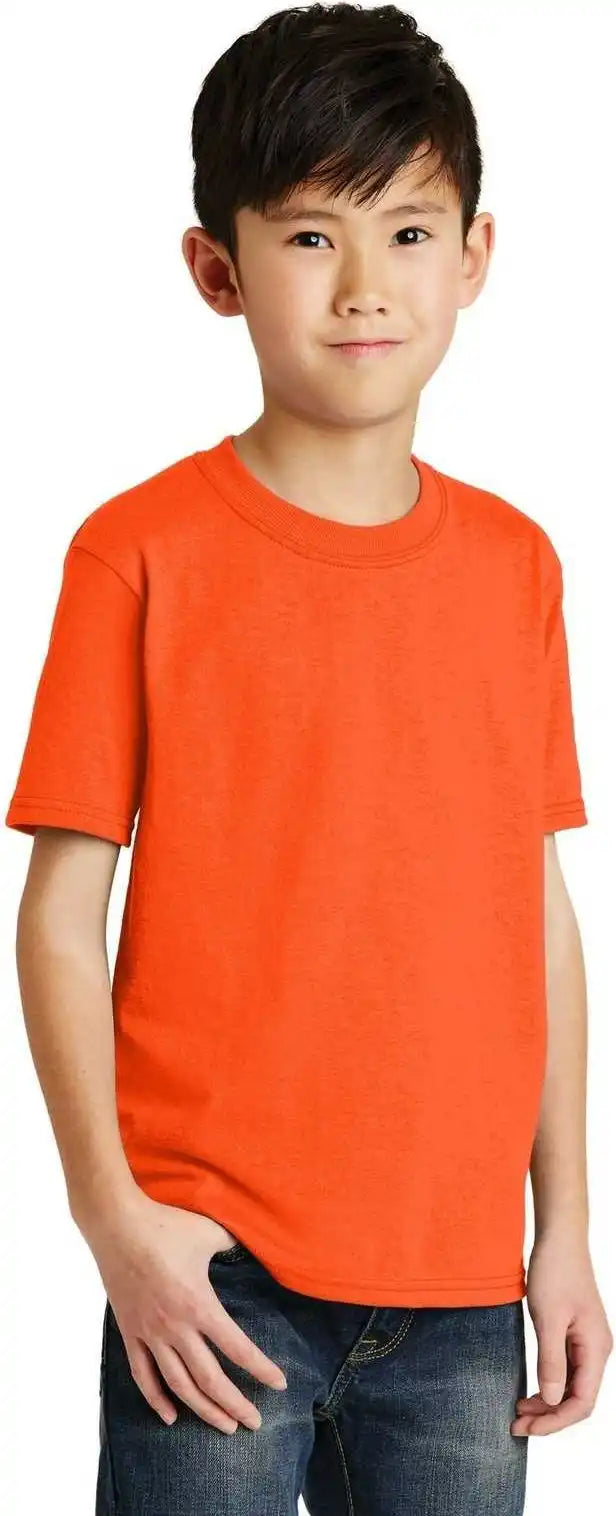 Port &amp; Company Pc55y Youth Core Blend Tee Safety Orange