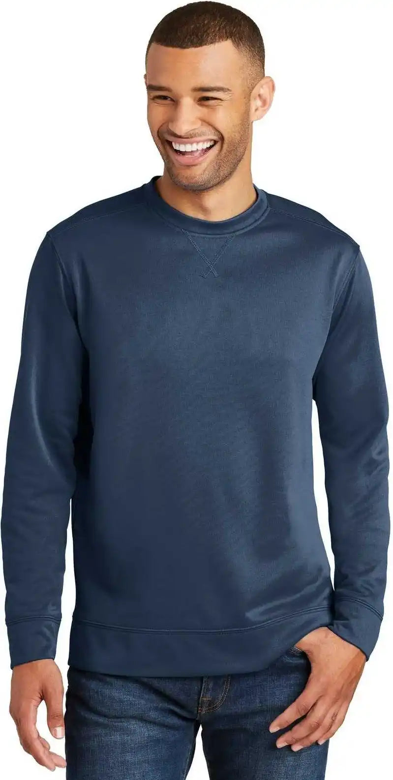 Port & Company Pc590 Fleece Crewneck Sweatshirt Deep Navy