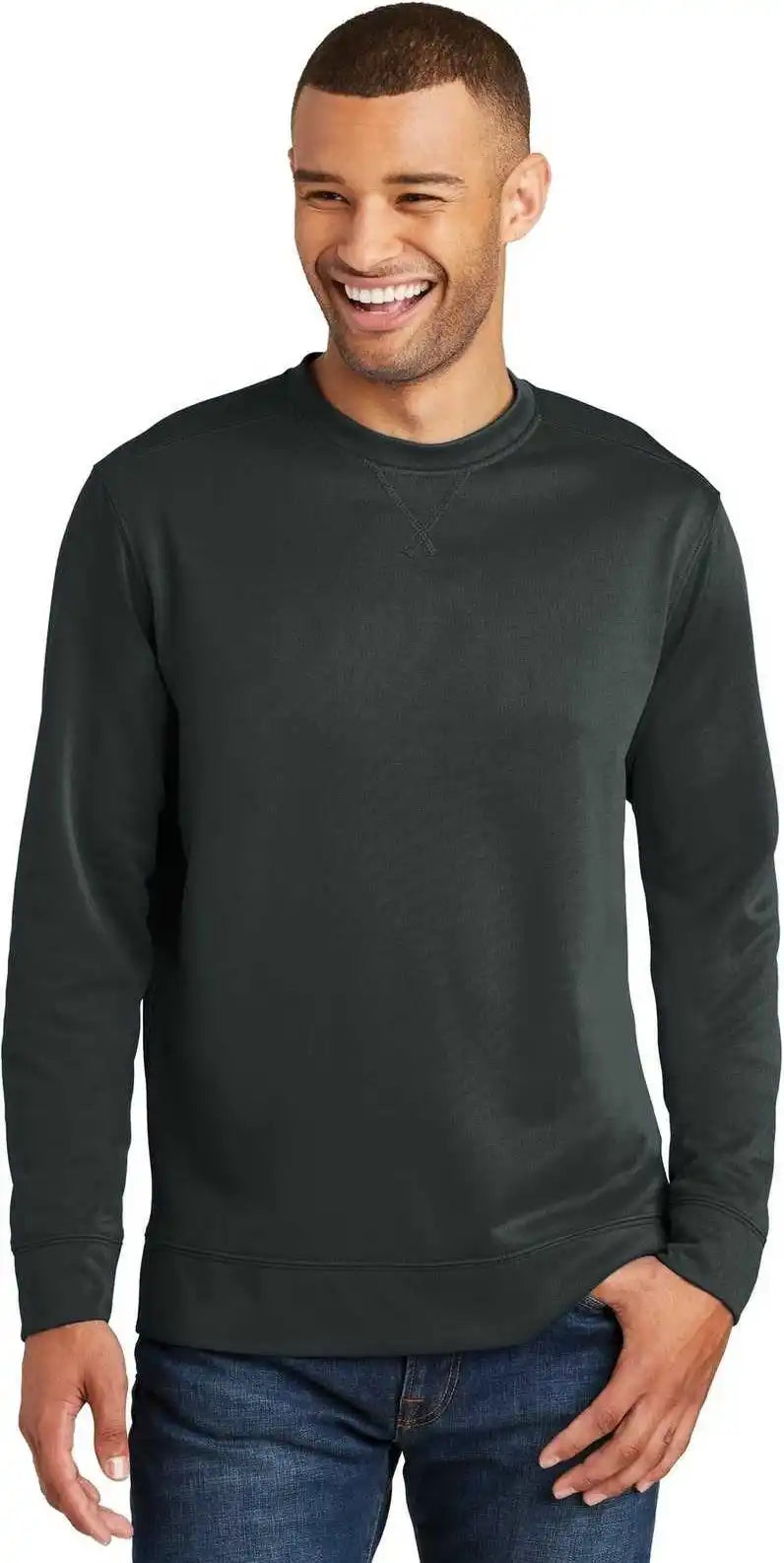 Port & Company Pc590 Fleece Crewneck Sweatshirt Jet Black