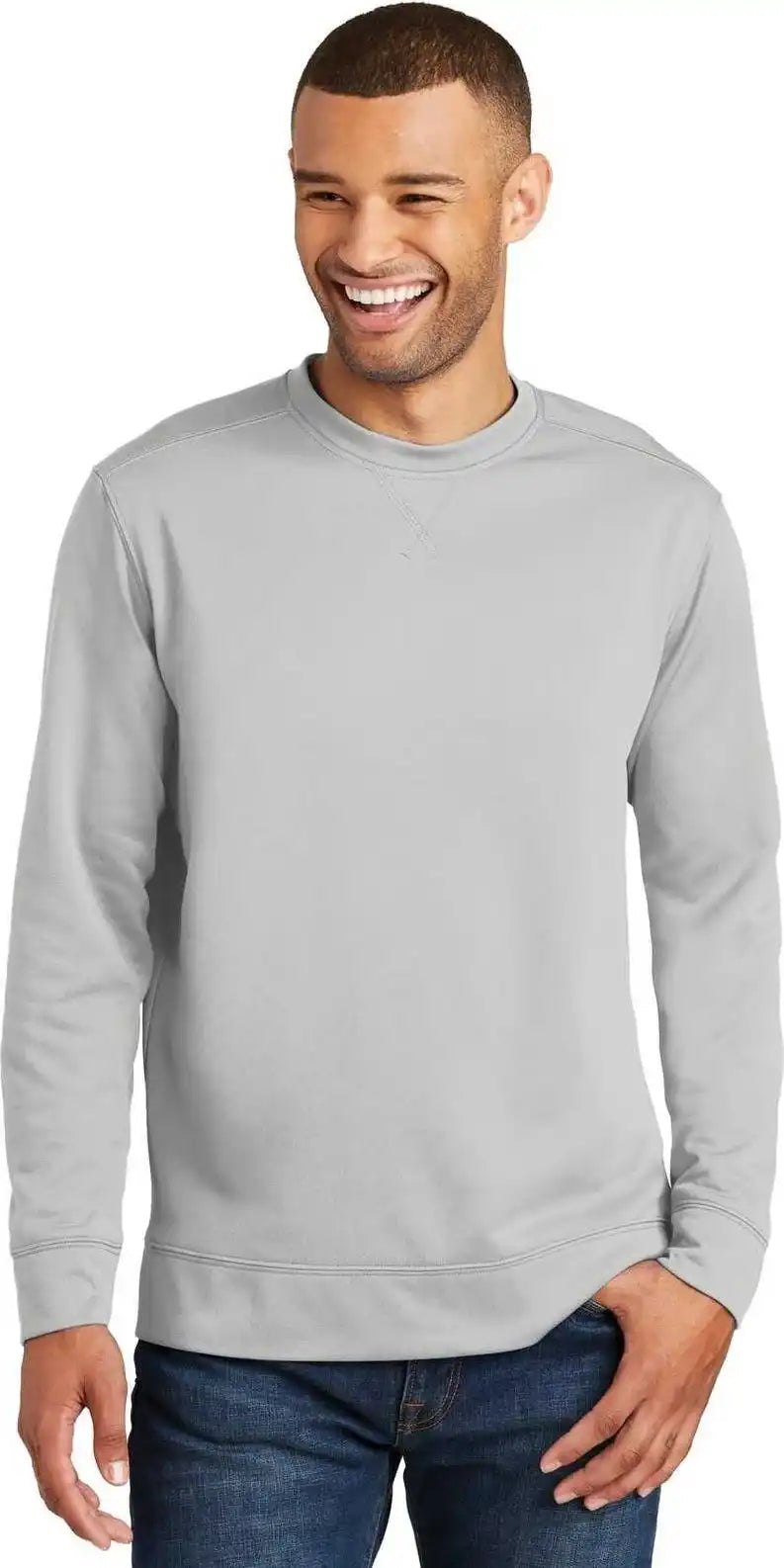 Port & Company Pc590 Fleece Crewneck Sweatshirt Silver