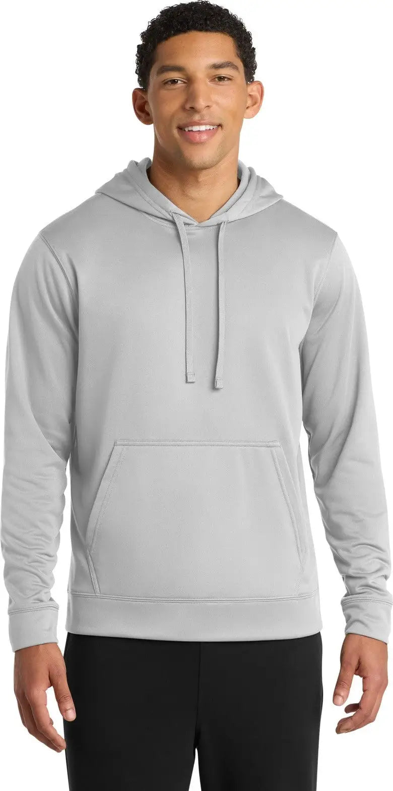 Port & Company Pc590h co Performance Fleece Pullover Hooded Sweatshirt - Silver - Adult s