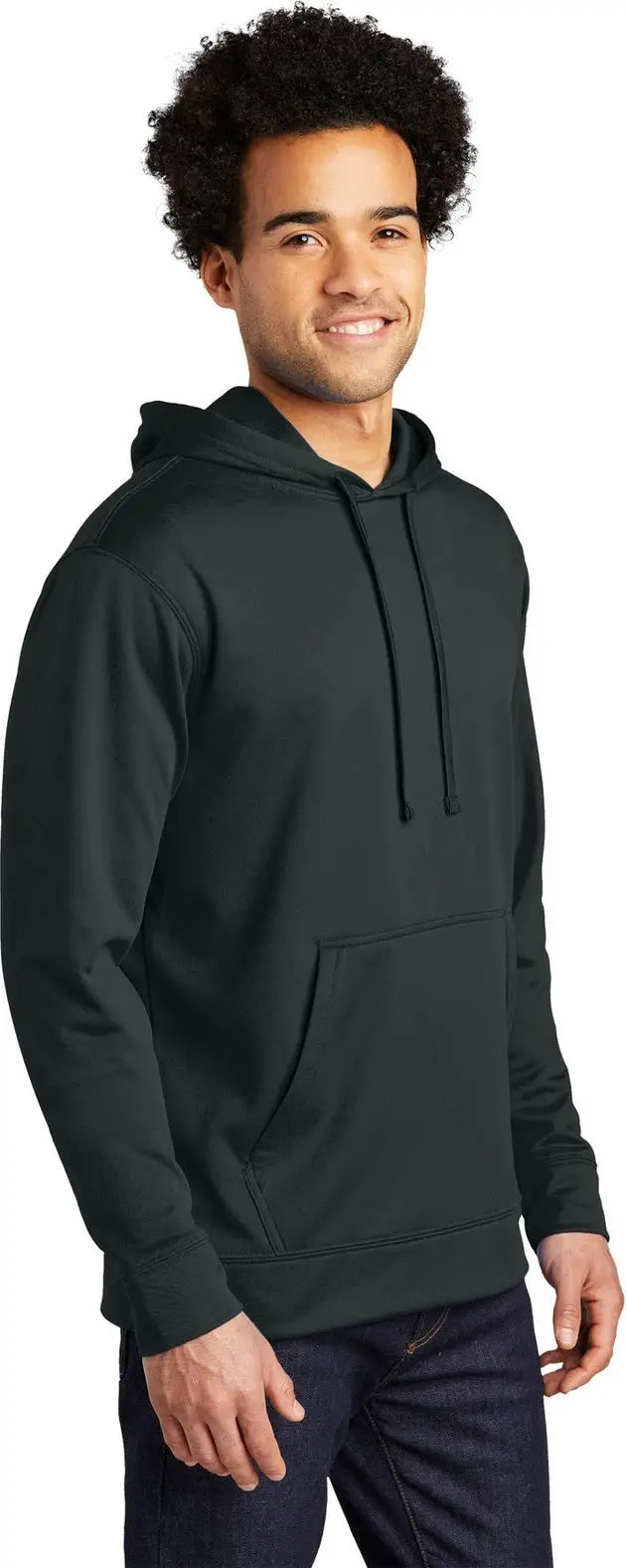 Port & Company Pc590h co Performance Fleece Pullover Hooded Sweatshirt - Jet Black