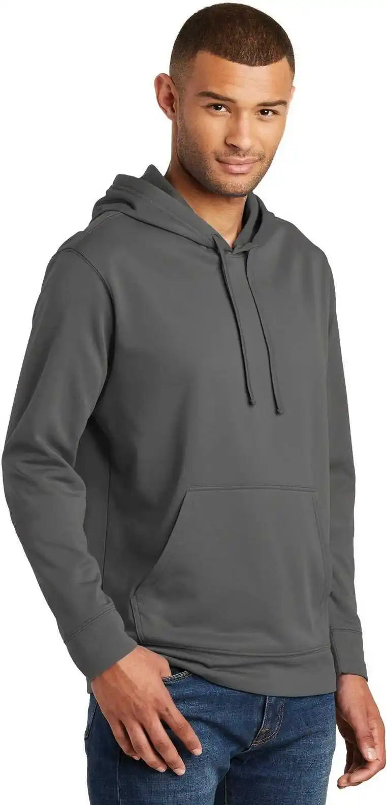 Port &amp; Company Pc590h Performance Fleece Pullover Hooded Sweatshirt Charcoal