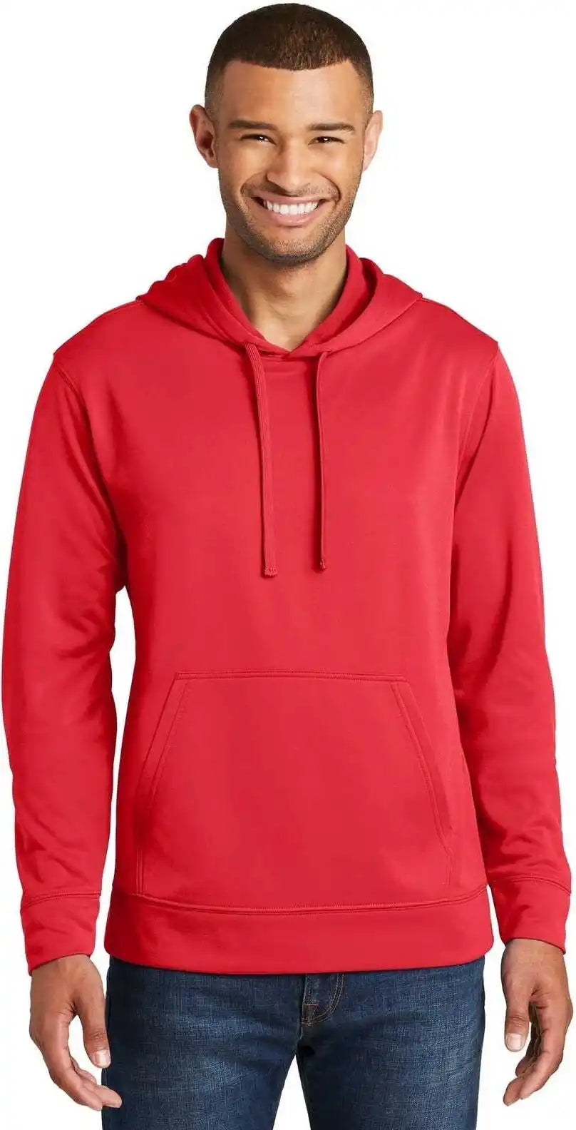 Port & Company Pc590h Performance Fleece Pullover Hooded Sweatshirt Red