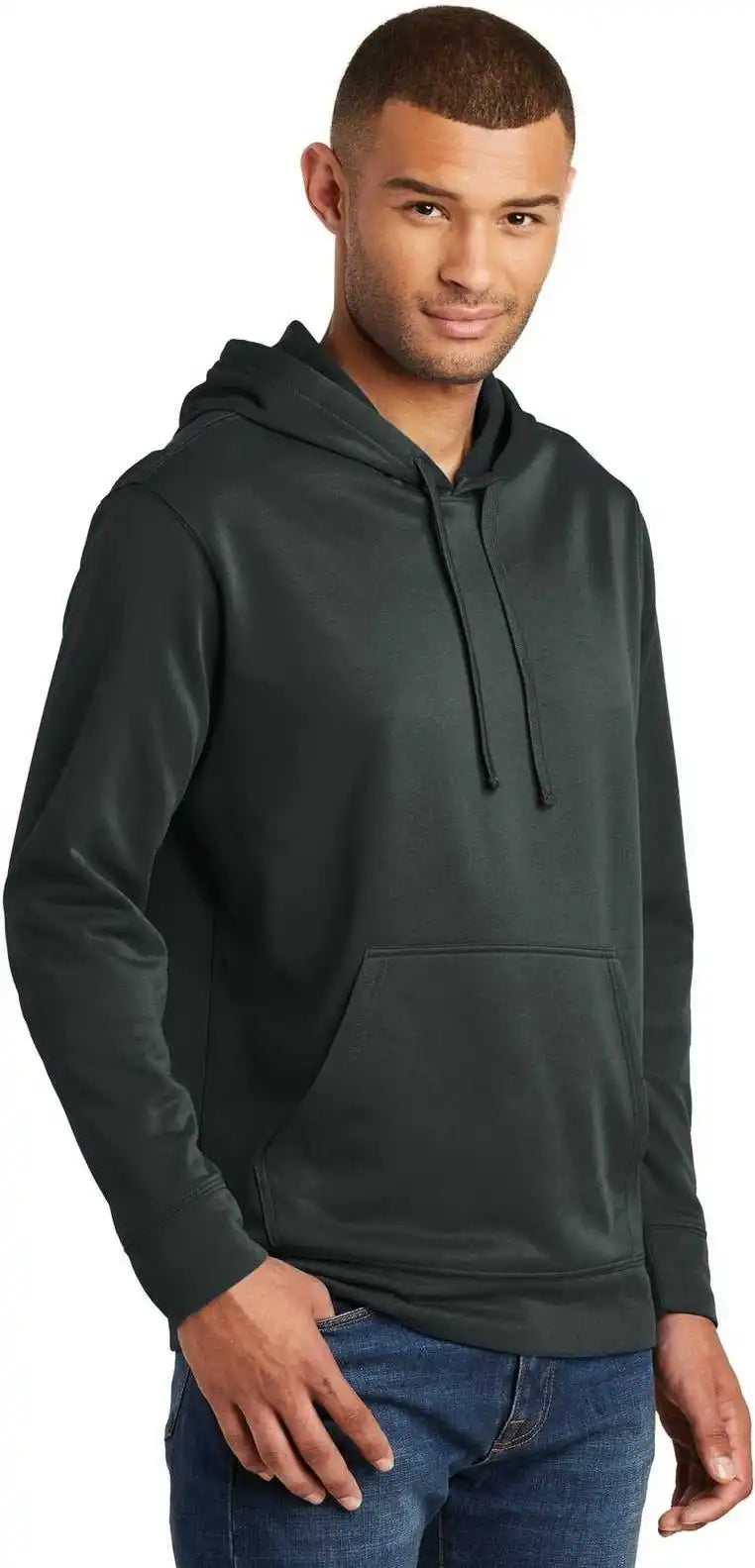 Port &amp; Company Pc590h Performance Fleece Pullover Hooded Sweatshirt Jet Black