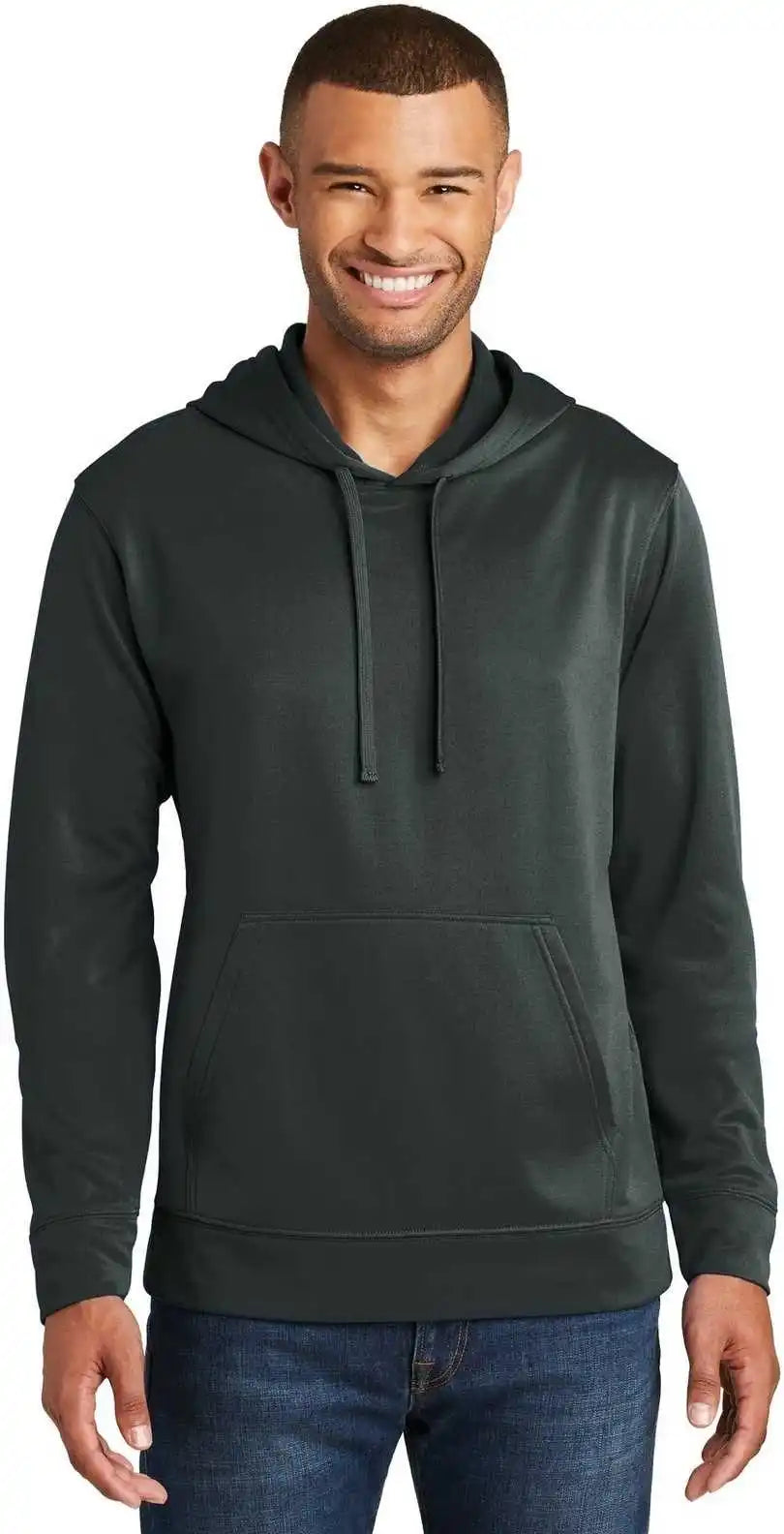 Port & Company Pc590h Performance Fleece Pullover Hooded Sweatshirt Jet Black