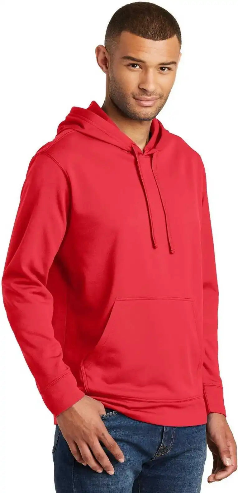 Port &amp; Company Pc590h Performance Fleece Pullover Hooded Sweatshirt Red