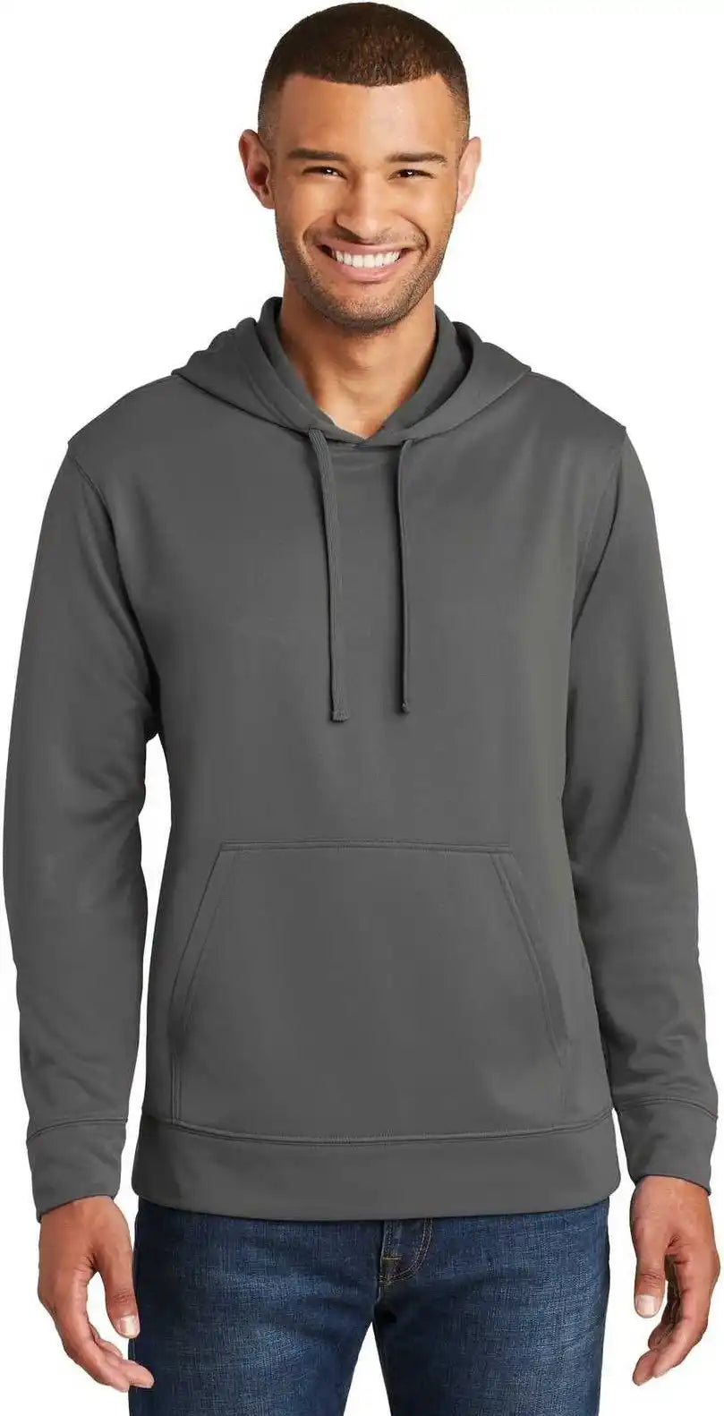 Port & Company Pc590h Performance Fleece Pullover Hooded Sweatshirt Charcoal