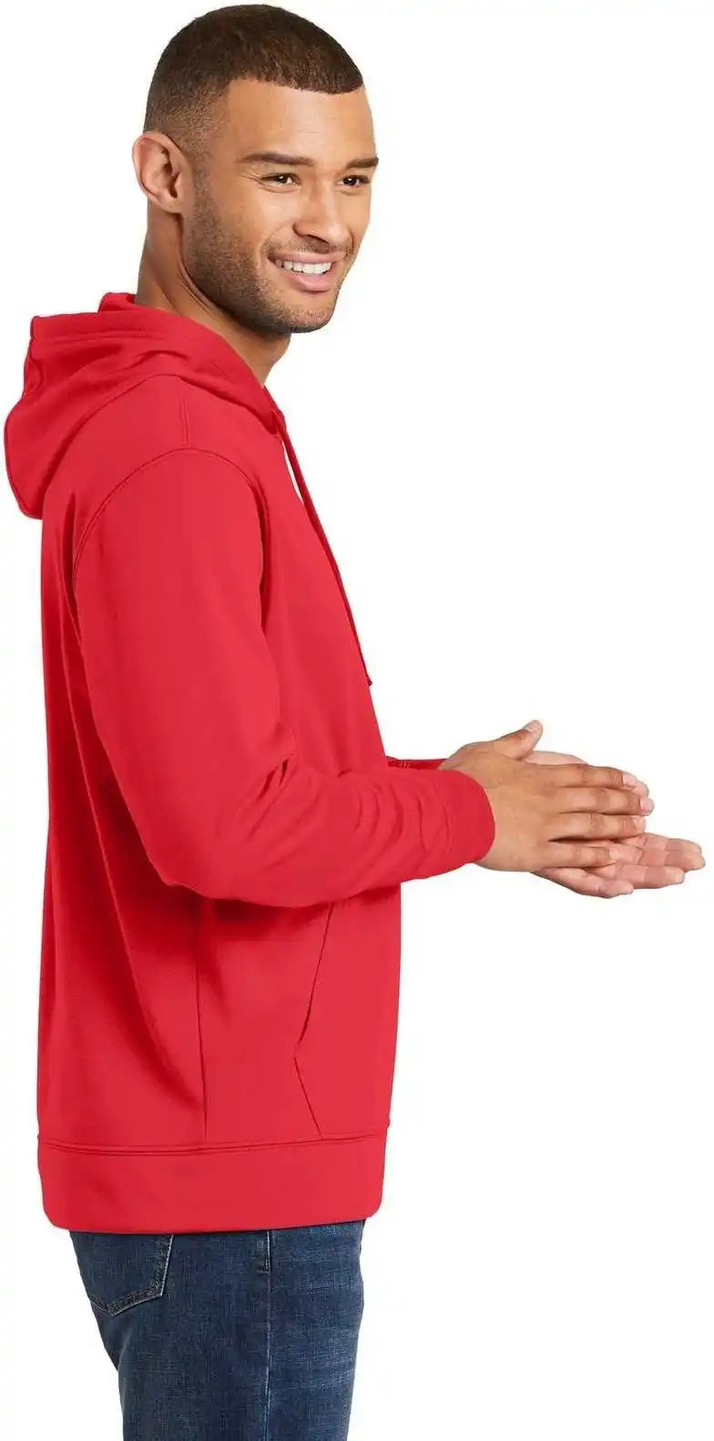 Port &amp; Company Pc590h Performance Fleece Pullover Hooded Sweatshirt Red