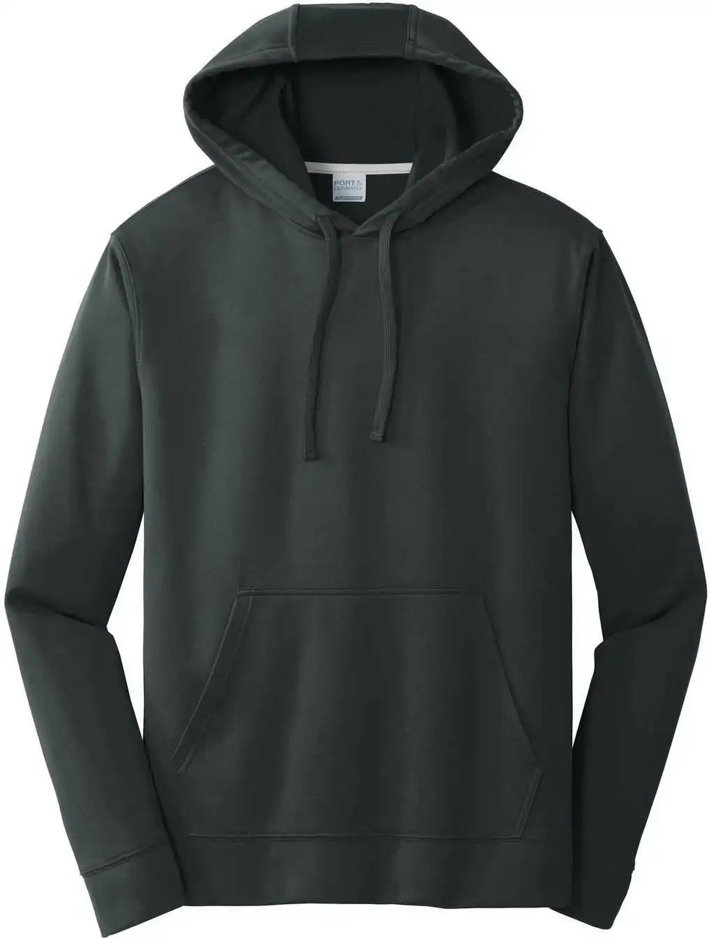 Port &amp; Company Pc590h Performance Fleece Pullover Hooded Sweatshirt Jet Black