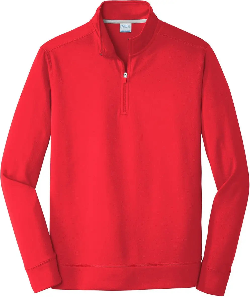 Port & Company Pc590q co Performance Fleece 1/4-zip Pullover Sweatshirt - Red