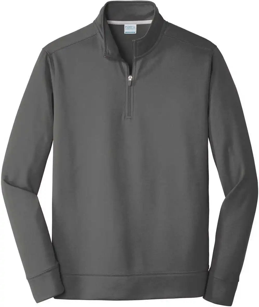 Port &amp; Company Pc590q Fleece 1/4 Zip Pullover Sweatshirt Charcoal