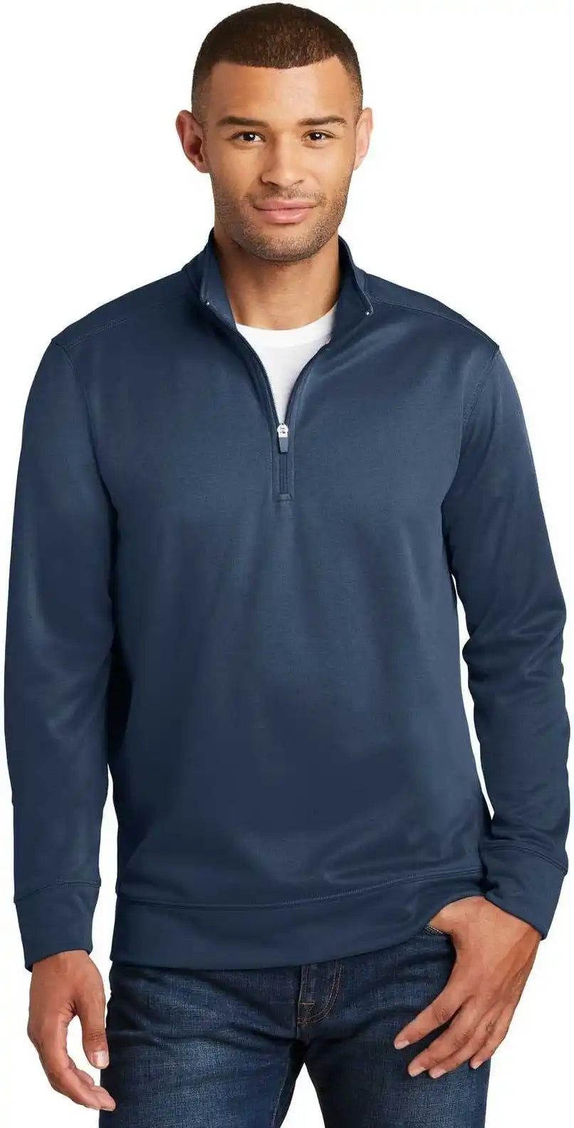 Port & Company Pc590q Fleece 1/4 Zip Pullover Sweatshirt Deep Navy
