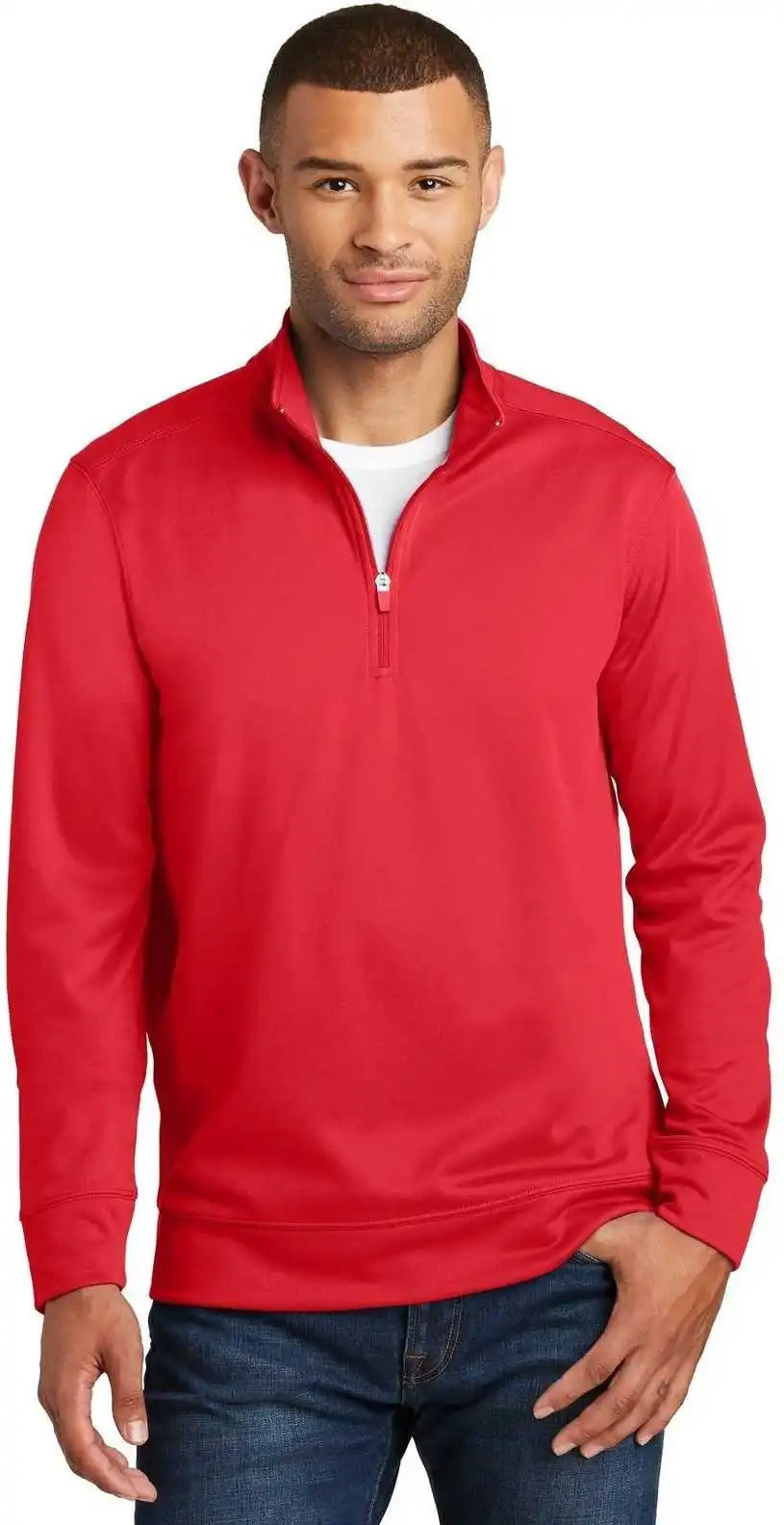 Port & Company Pc590q Fleece 1/4 Zip Pullover Sweatshirt Red