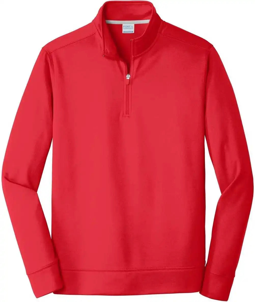 Port &amp; Company Pc590q Fleece 1/4 Zip Pullover Sweatshirt Red