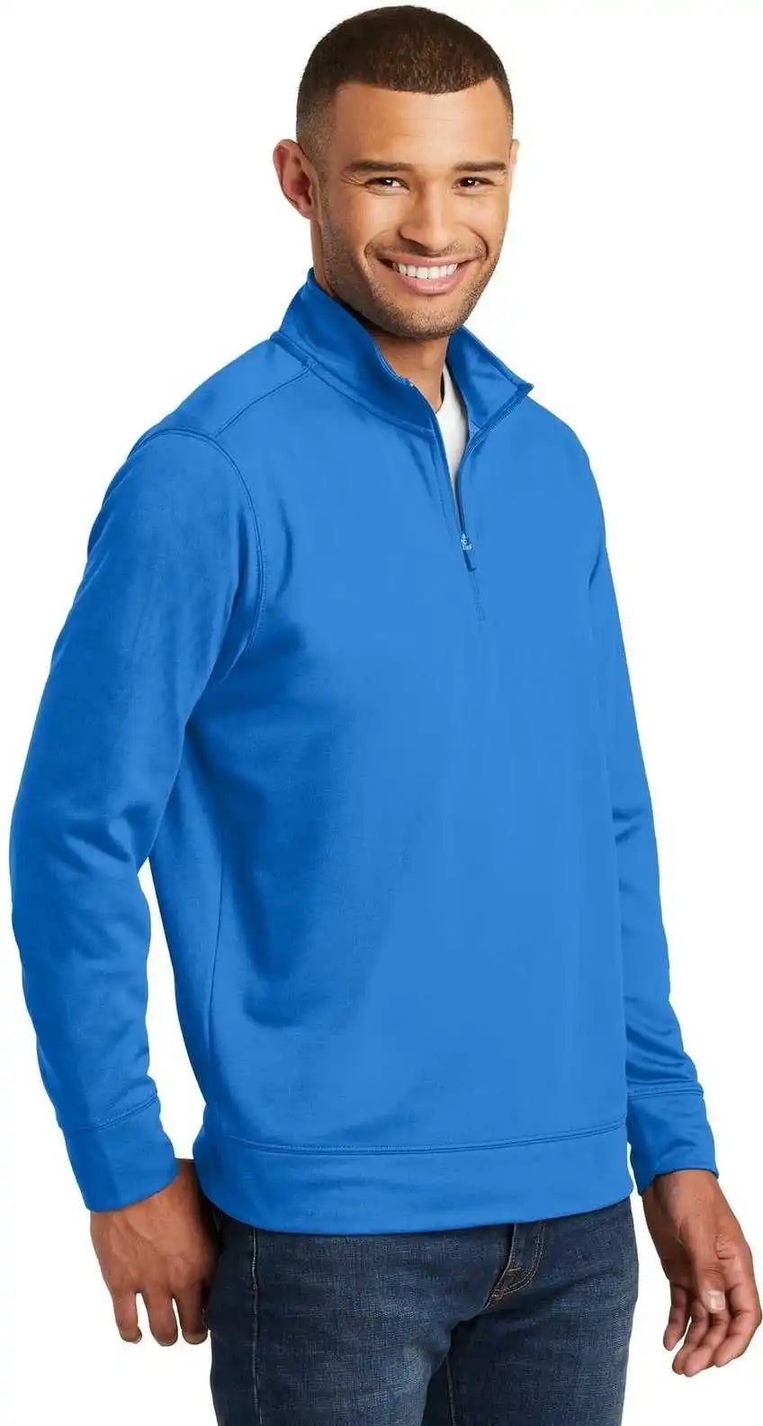 Port & Company Pc590q Fleece 1/4-zip Pullover Sweatshirt - Royal