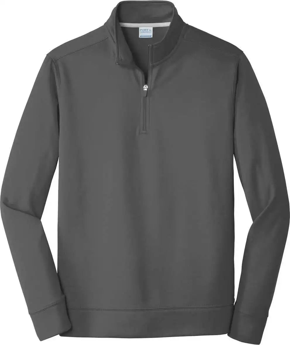 Port & Company Pc590q Performance Fleece 1/4-zip Pullover Sweatshirt - Charcoal