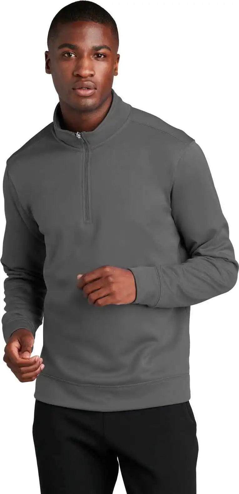 Port & Company Pc590q Performance Fleece 1/4-zip Pullover Sweatshirt - Charcoal