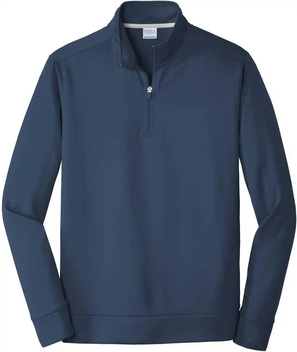 Port & Company Pc590q Performance Fleece 1/4-zip Pullover Sweatshirt - Deep Navy