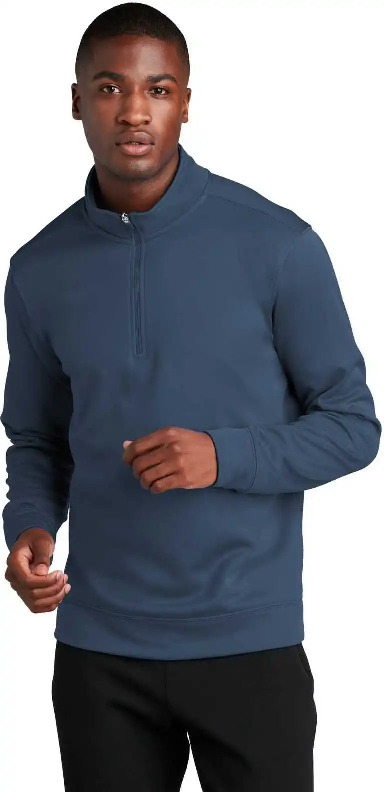 Port & Company Pc590q Performance Fleece 1/4-zip Pullover Sweatshirt - Deep Navy