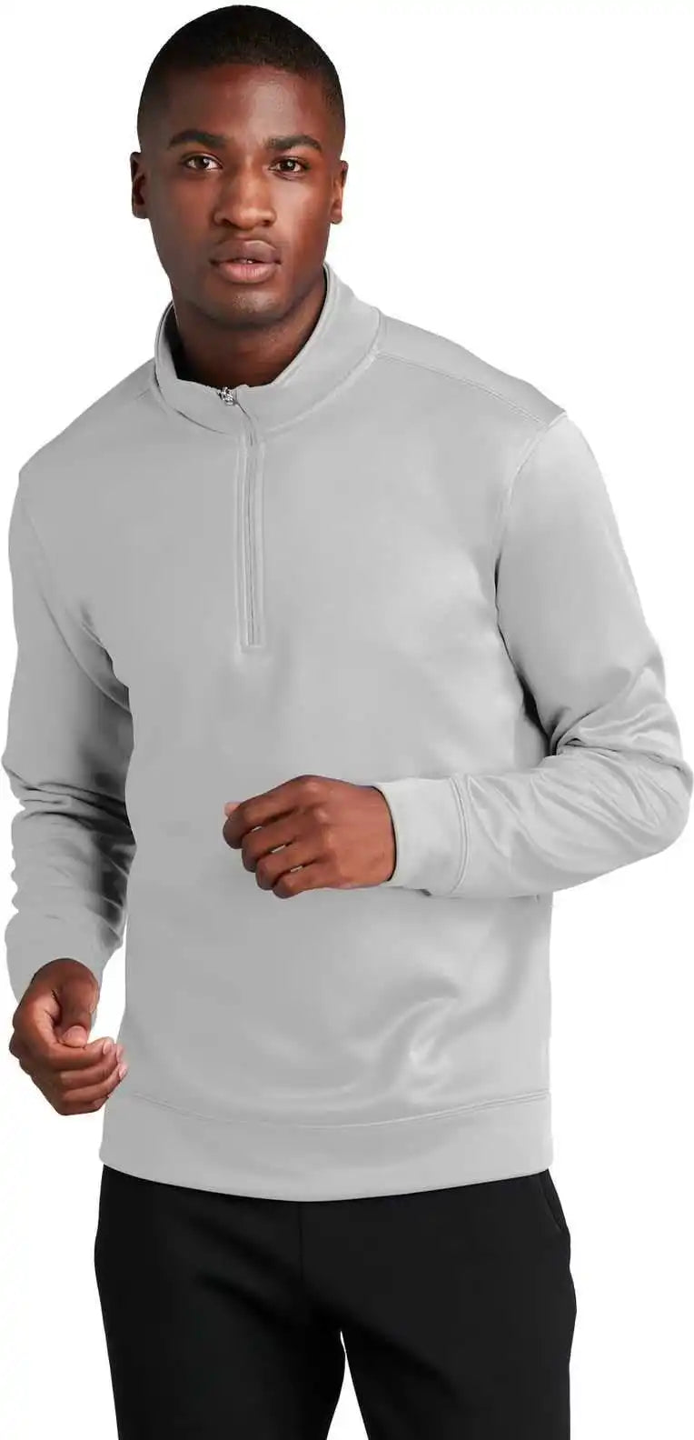 Port & Company Pc590q Performance Fleece 1/4-zip Pullover Sweatshirt - Silver