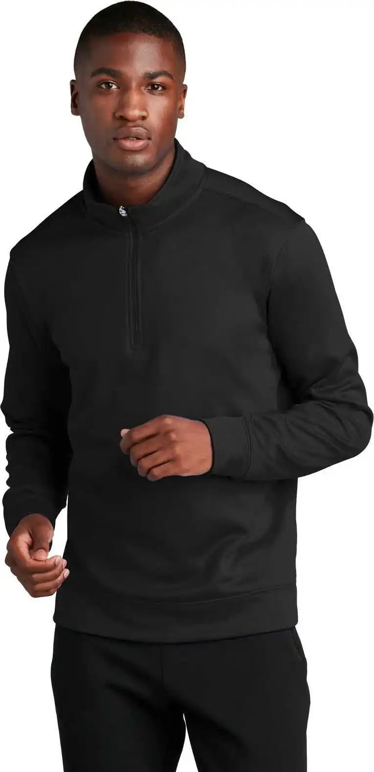 Port & Company Pc590q Performance Fleece 1/4-zip Pullover Sweatshirt - Jet Black