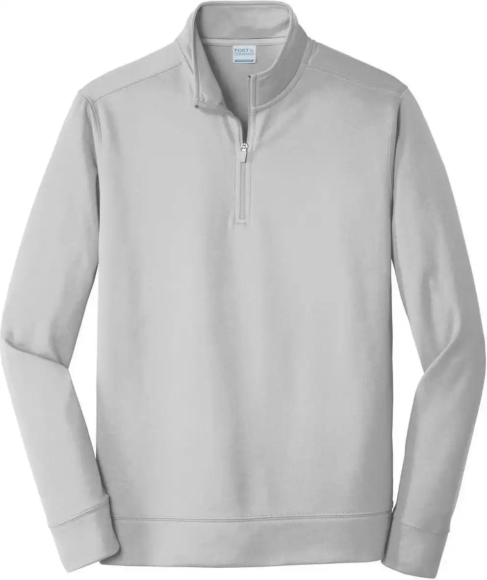 Port & Company Pc590q Performance Fleece 1/4-zip Pullover Sweatshirt - Silver