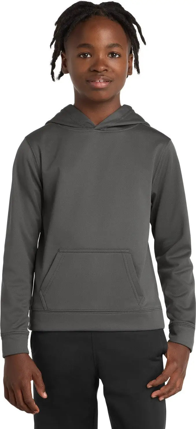 Port & Company Pc590yh co Youth Performance Fleece Pullover Hooded Sweatshirt - Charcoal - Xs