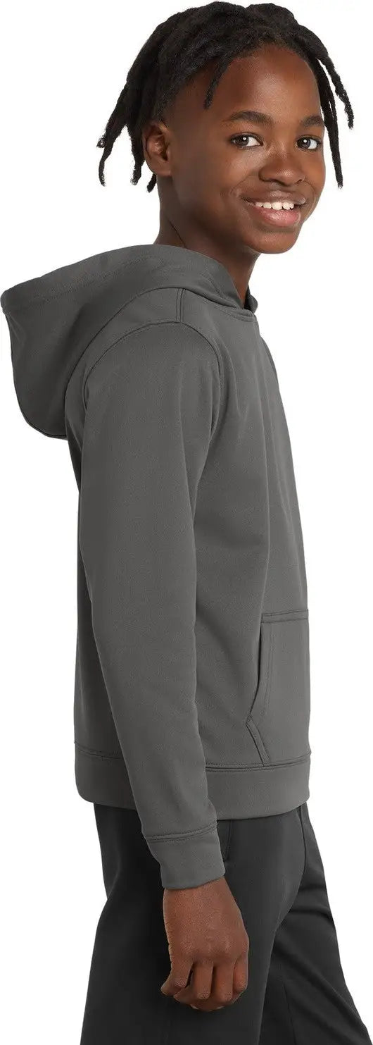 Port & Company Pc590yh co Youth Performance Fleece Pullover Hooded Sweatshirt - Charcoal