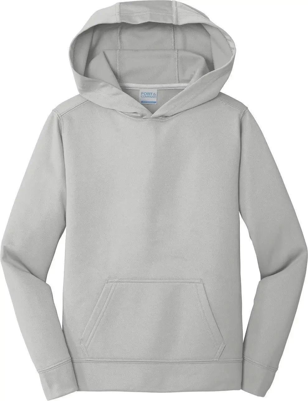 Port & Company Pc590yh co Youth Performance Fleece Pullover Hooded Sweatshirt - Silver