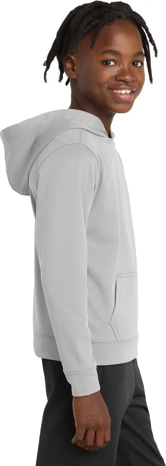 Port & Company Pc590yh co Youth Performance Fleece Pullover Hooded Sweatshirt - Silver