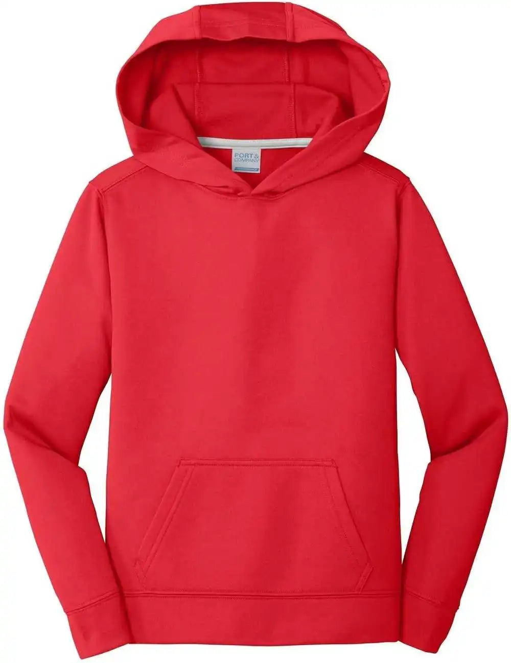 Port &amp; Company Pc590yh Youth Performance Fleece Pullover Hooded Sweatshirt Red
