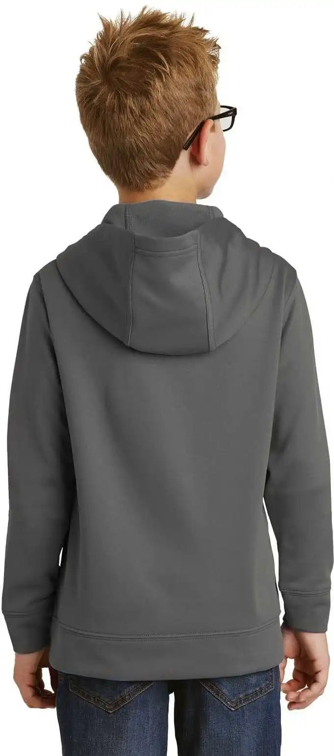 Port & Company Pc590yh Youth Performance Fleece Pullover Hooded Sweatshirt Charcoal