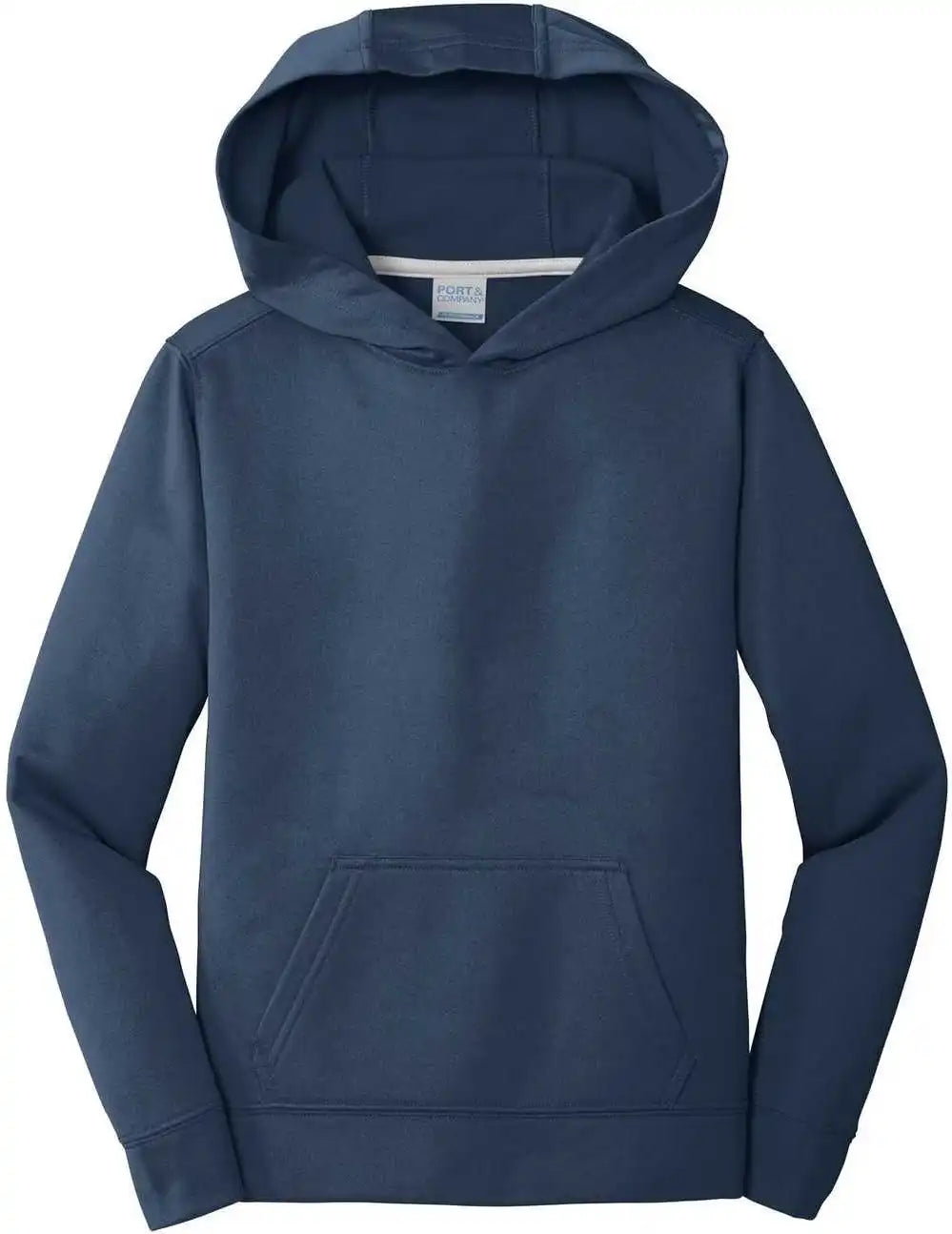 Port &amp; Company Pc590yh Youth Performance Fleece Pullover Hooded Sweatshirt Deep Navy