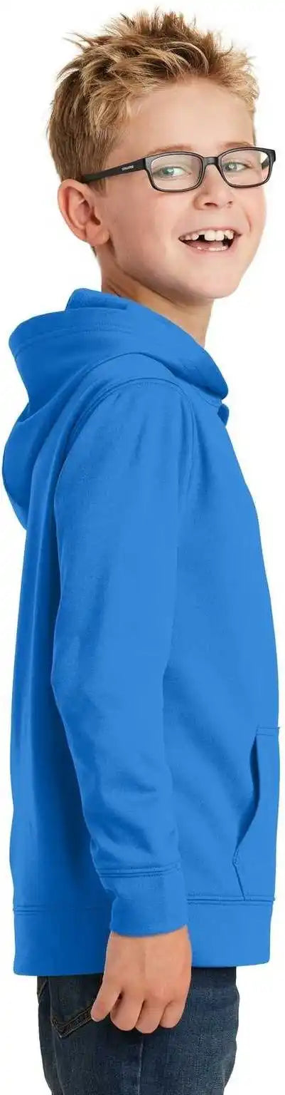 Port &amp; Company Pc590yh Youth Performance Fleece Pullover Hooded Sweatshirt Royal