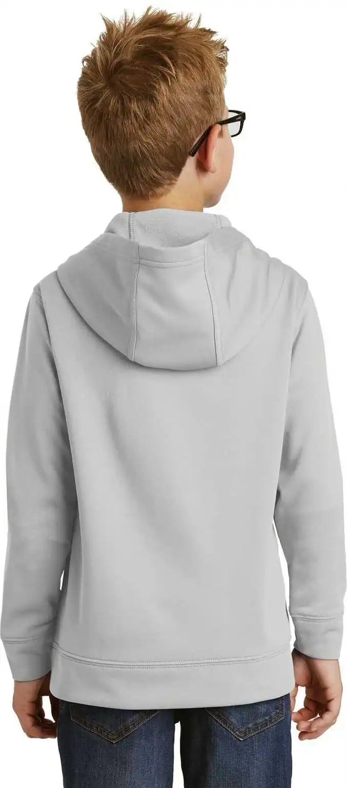 Port &amp; Company Pc590yh Youth Performance Fleece Pullover Hooded Sweatshirt Silver
