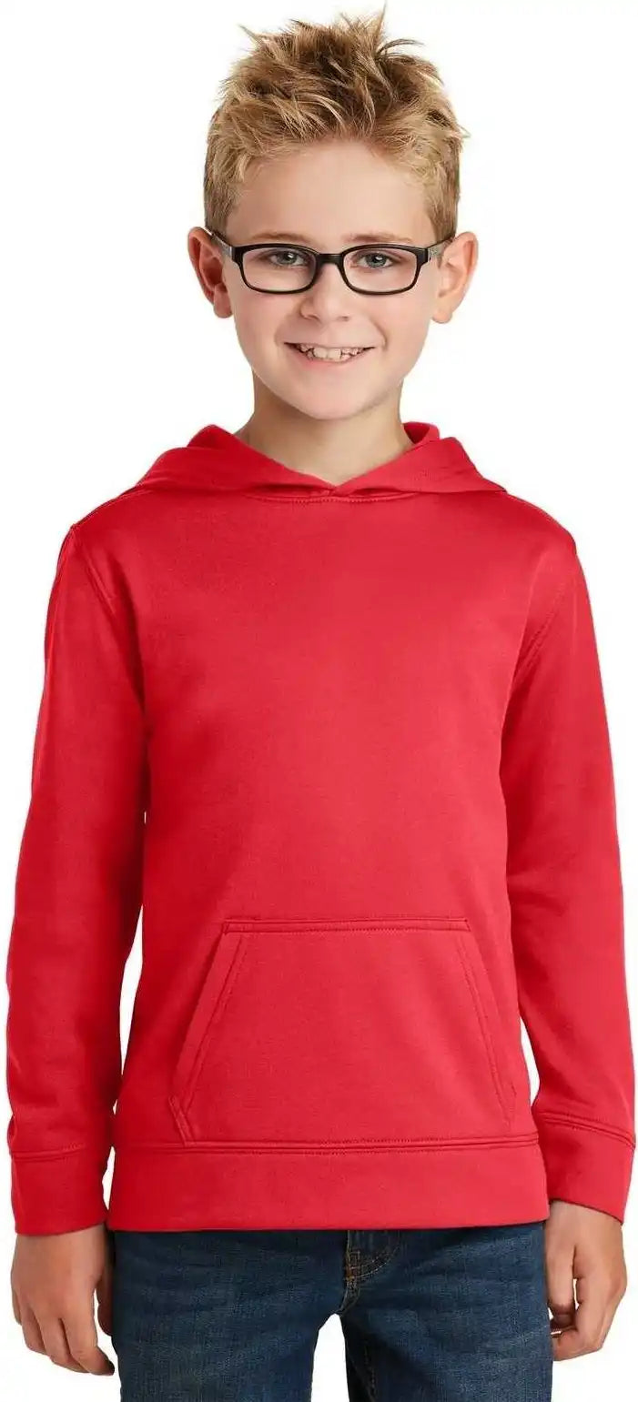 Port & Company Pc590yh Youth Performance Fleece Pullover Hooded Sweatshirt - Red