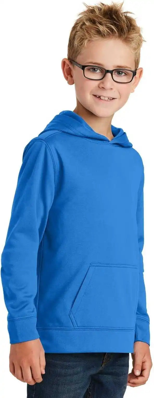 Port &amp; Company Pc590yh Youth Performance Fleece Pullover Hooded Sweatshirt Royal