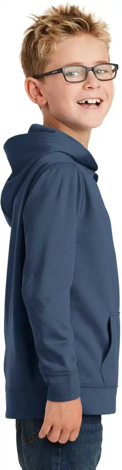 Port &amp; Company Pc590yh Youth Performance Fleece Pullover Hooded Sweatshirt Deep Navy