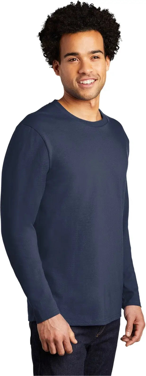 Port & Company Pc600ls co Long Sleeve Bouncer Tee - Navy Blue