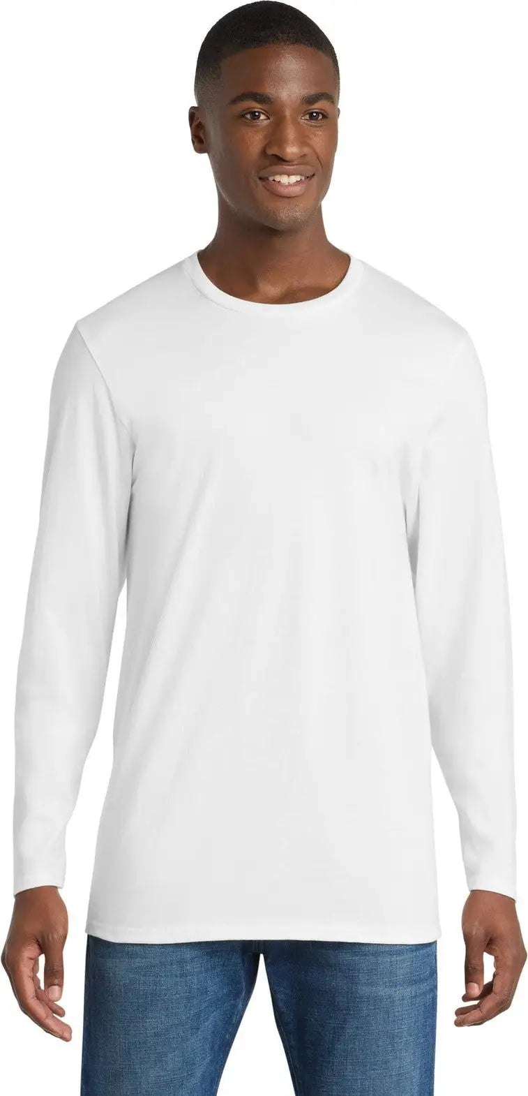 Port & Company Pc600ls co Long Sleeve Bouncer Tee - White - Adult s